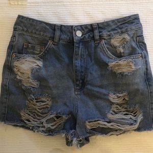 Topshop Moto Mom Denim Shorts